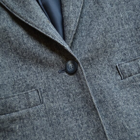 Pendleton Vintage Gray Wool Herringbone Preppy Academia Blazer Jacket Size 2 - Picture 7 of 15